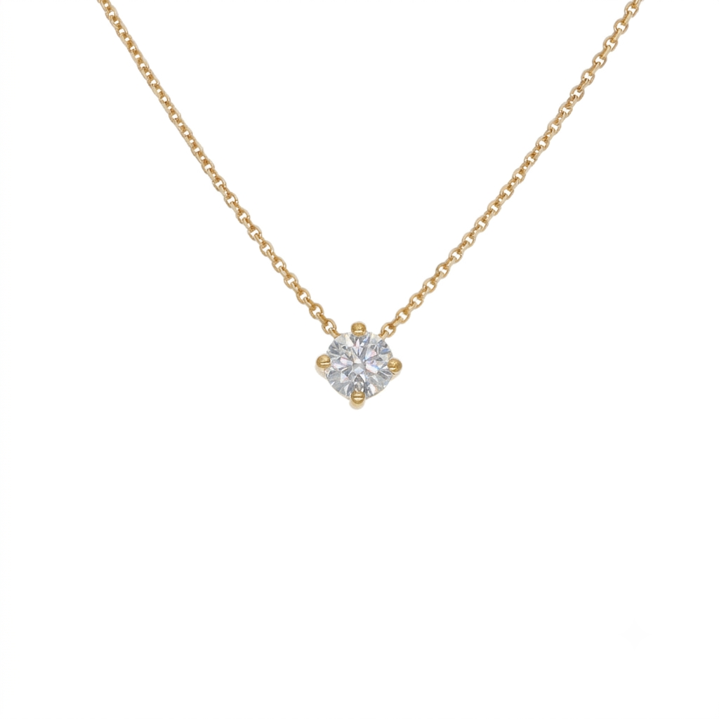 Collar Oro Amarillo 18K con Diamante 0,15 ct Punto de Luz | CO-14500