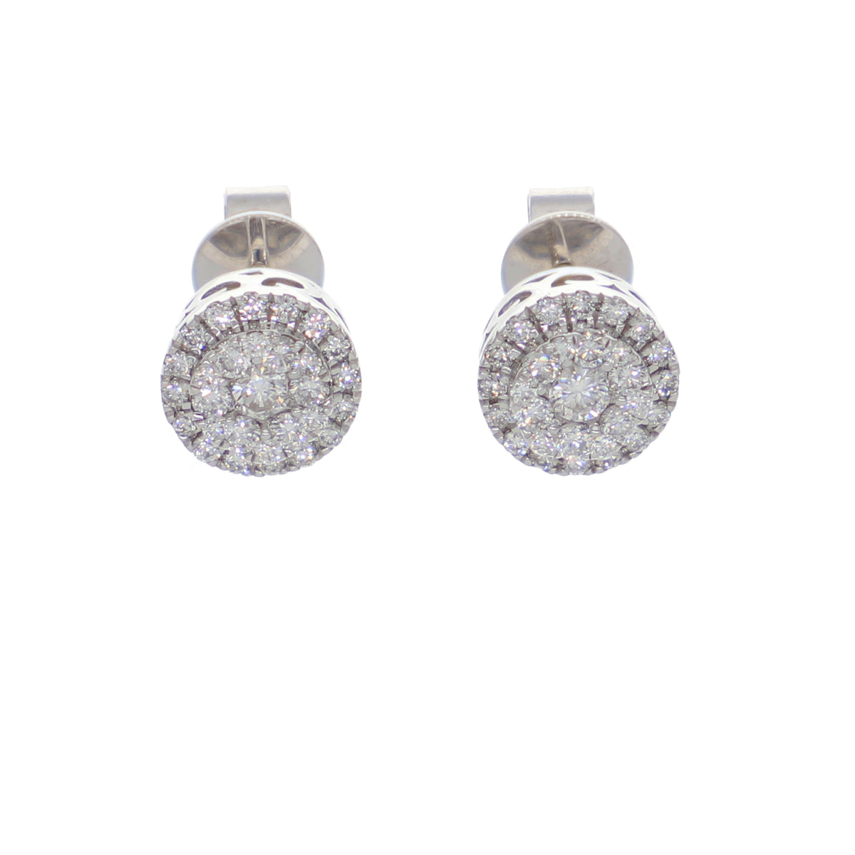 Aros Oro Blanco 18K con Diamantes 0,50 ct Halo | AR-14504