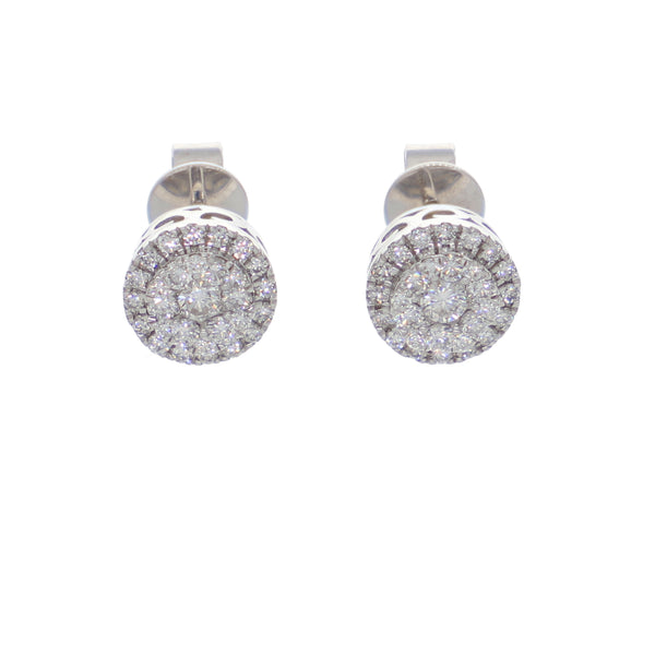 Aros Oro Blanco 18K con Diamantes 0,50 ct Halo | AR-14504