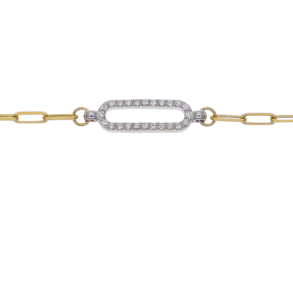 Pulsera Oro Amarillo y Oro Blanco 18K con Diamantes 0,15 ct | PU-4506