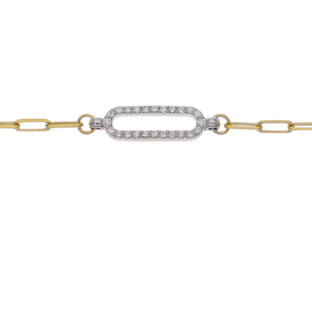Pulsera Oro Amarillo y Oro Blanco 18K con Diamantes 0,15 ct | PU-4506