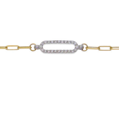 Pulsera Oro Amarillo y Oro Blanco 18K con Diamantes 0,15 ct | PU-4506