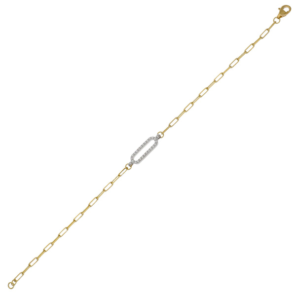 Pulsera Oro Amarillo y Oro Blanco 18K con Diamantes 0,15 ct | PU-4506