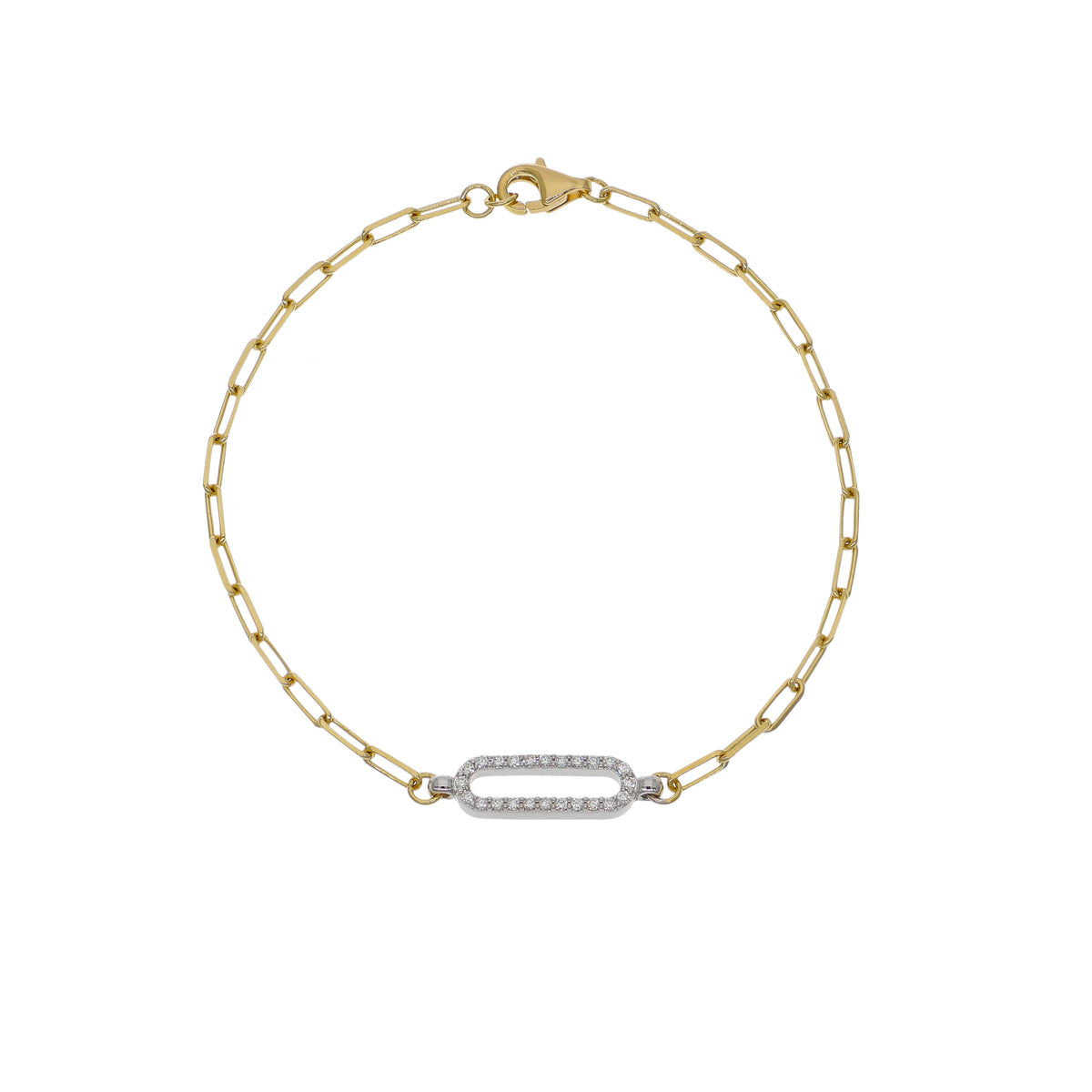Pulsera Oro Amarillo y Oro Blanco 18K con Diamantes 0,15 ct | PU-4506