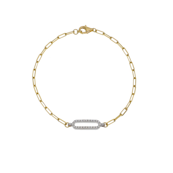 Pulsera Oro Amarillo y Oro Blanco 18K con Diamantes 0,15 ct | PU-4506