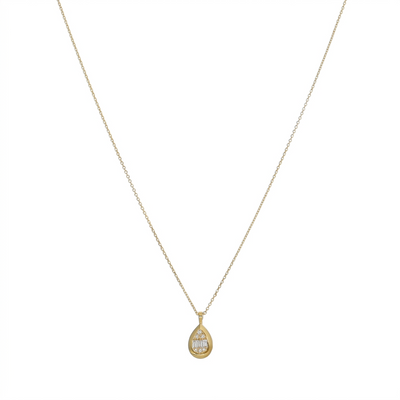 Collar Oro Amarillo 18K con Diamantes Baguette y Brillantes 0,07 ct | CO-14508