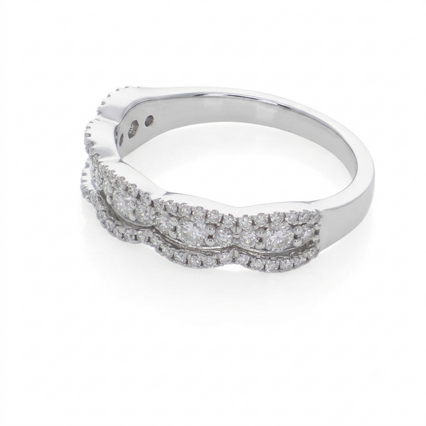 Anillo Oro Blanco 18K con Diamantes 0,64 ct | AN-14510