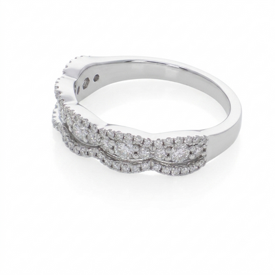 Anillo Oro Blanco 18K con Diamantes 0,64 ct | AN-14510