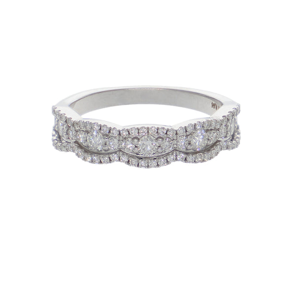 Anillo Oro Blanco 18K con Diamantes 0,64 ct | AN-14510