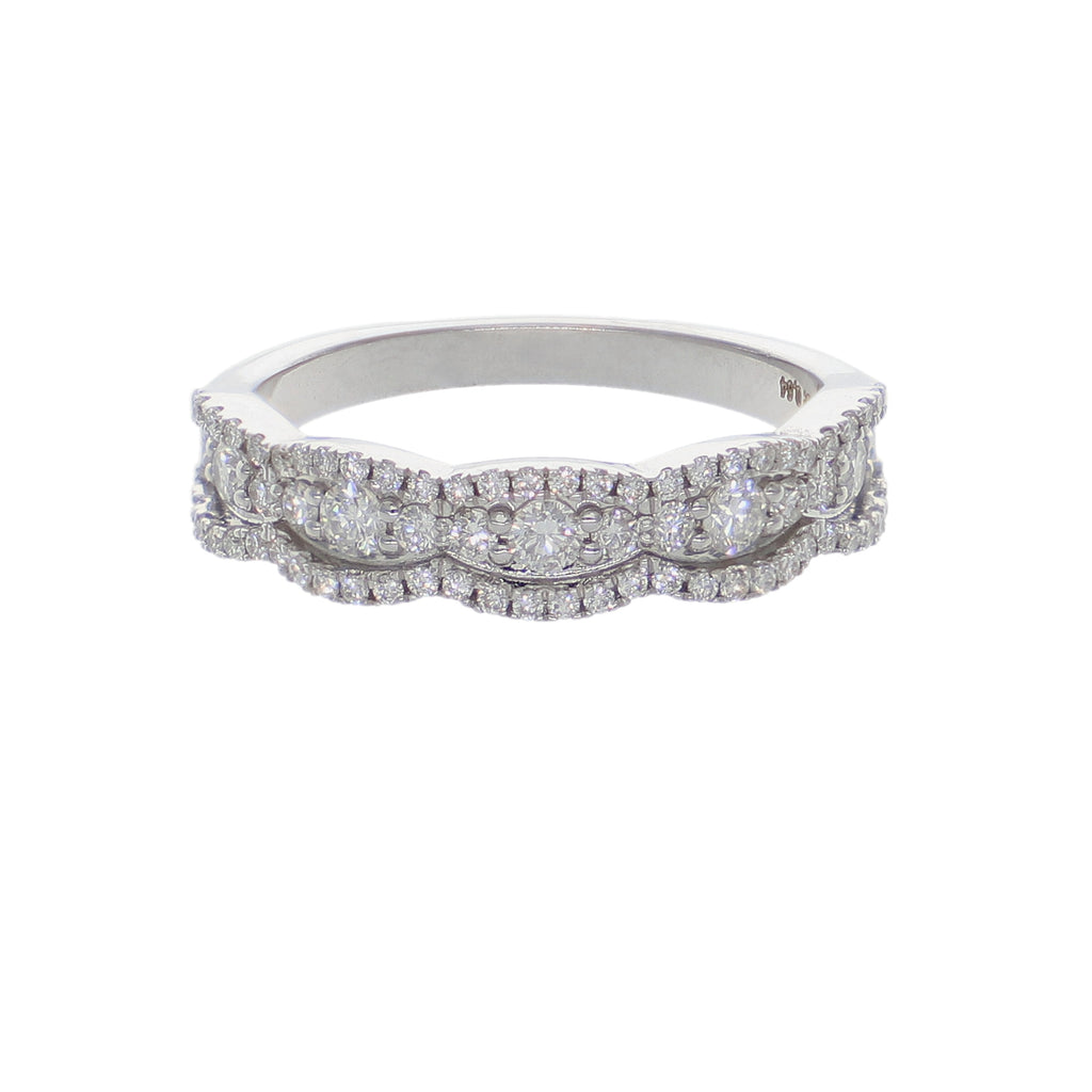 Anillo Oro Blanco 18K con Diamantes 0,64 ct | AN-14510