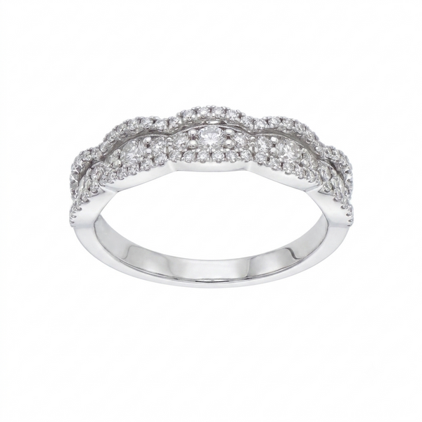 Anillo Oro Blanco 18K con Diamantes 0,64 ct | AN-14510