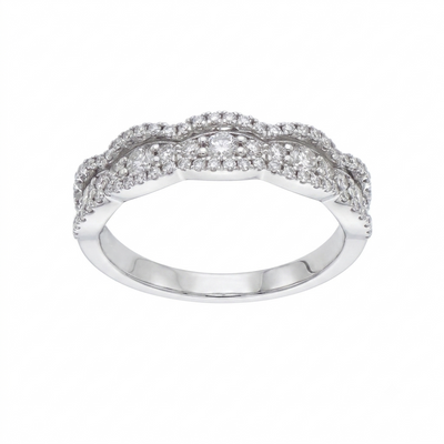 Anillo Oro Blanco 18K con Diamantes 0,64 ct | AN-14510