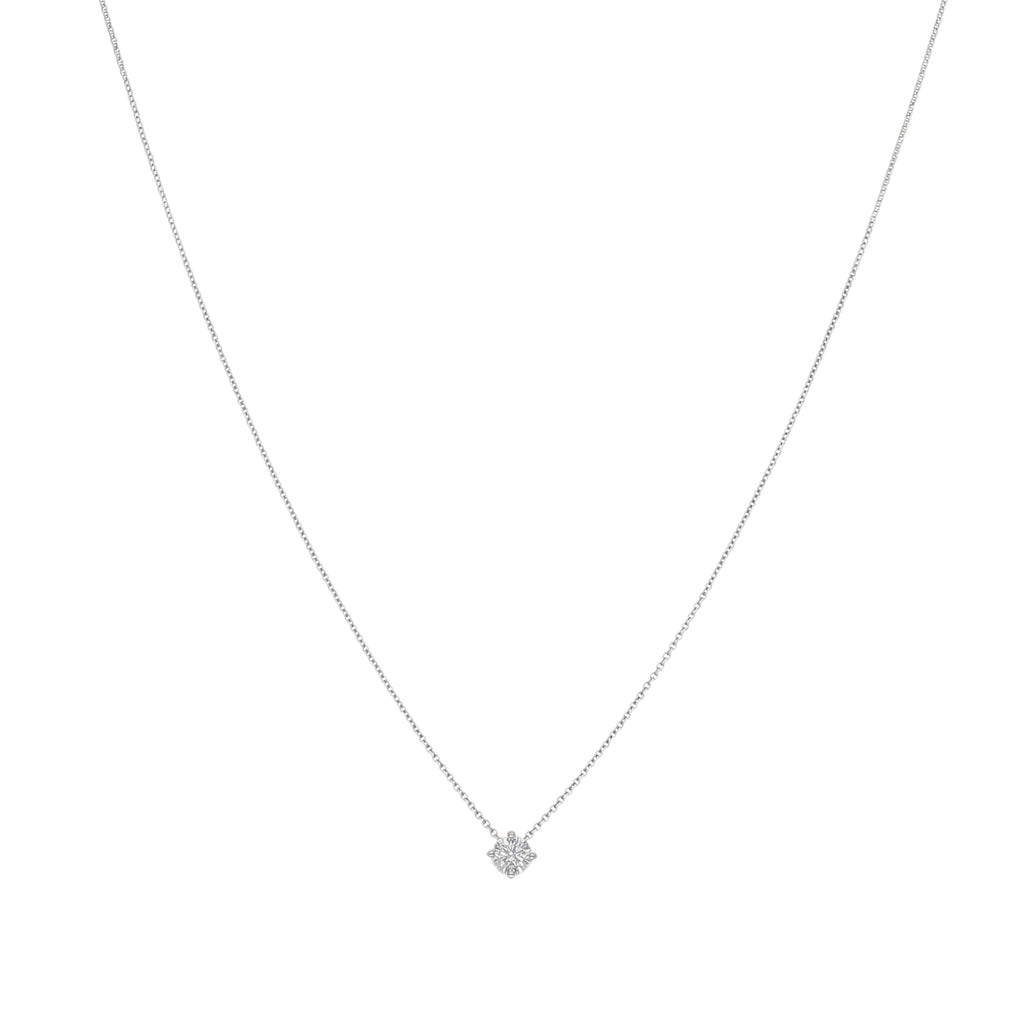 Collar Oro Blanco 18K con Diamante 0,15 ct Punto de Luz | CO-14511