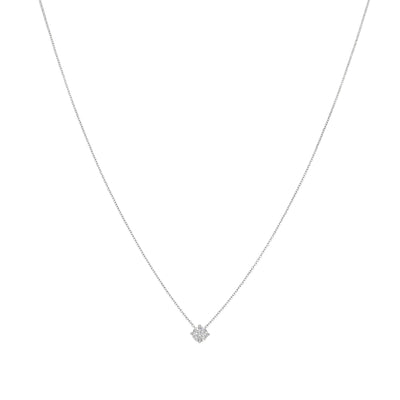 Collar Oro Blanco 18K con Diamante 0,15 ct Punto de Luz | CO-14511
