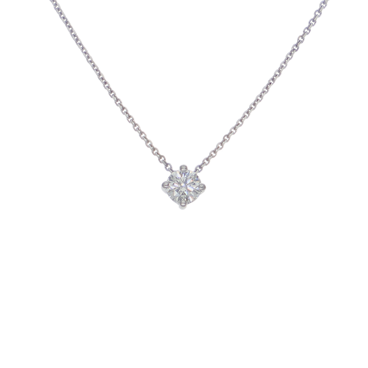 Collar Oro Blanco 18K con Diamante 0,15 ct Punto de Luz | CO-14511
