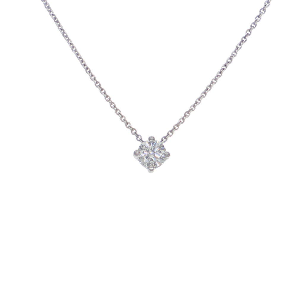 Collar Oro Blanco 18K con Diamante 0,15 ct Punto de Luz | CO-14511