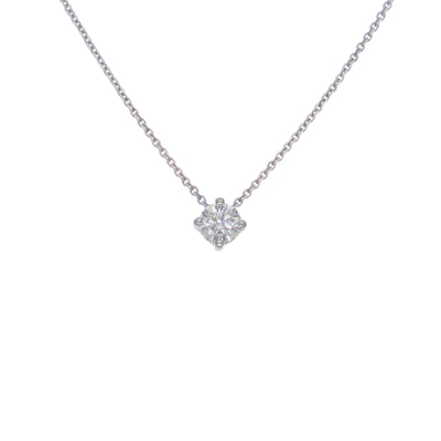 Collar Oro Blanco 18K con Diamante 0,15 ct Punto de Luz | CO-14511