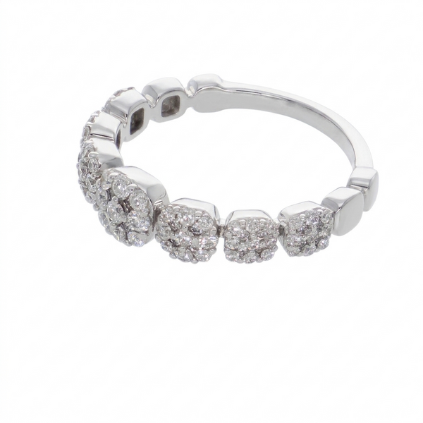 Anillo Oro Blanco 18K con Diamantes 0,57 ct  Halo | AN-14513