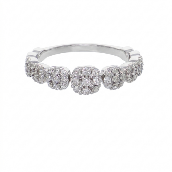 Anillo Oro Blanco 18K con Diamantes 0,57 ct  Halo | AN-14513