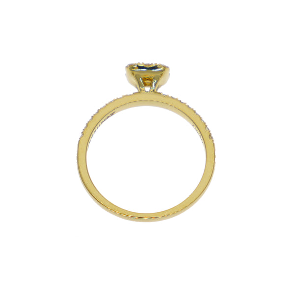 Anillo Halo Oro Amarillo 18K con Diamantes 0,44 ct | AN-14518