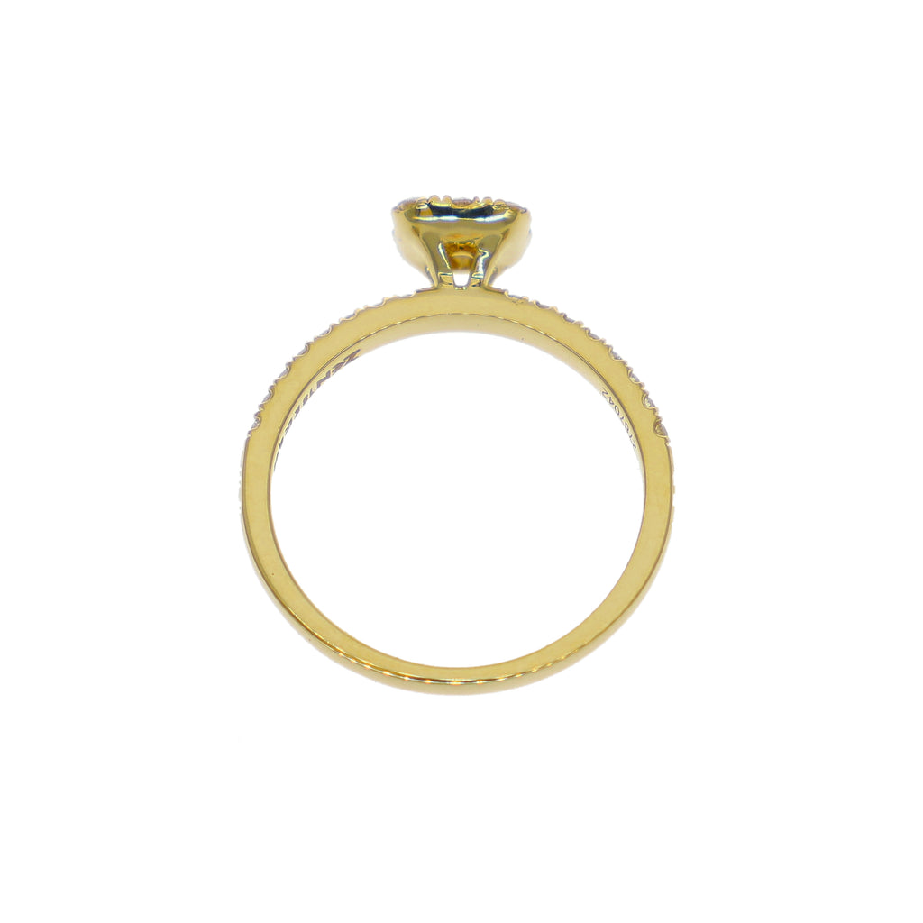 Anillo Halo Oro Amarillo 18K con Diamantes 0,44 ct | AN-14518