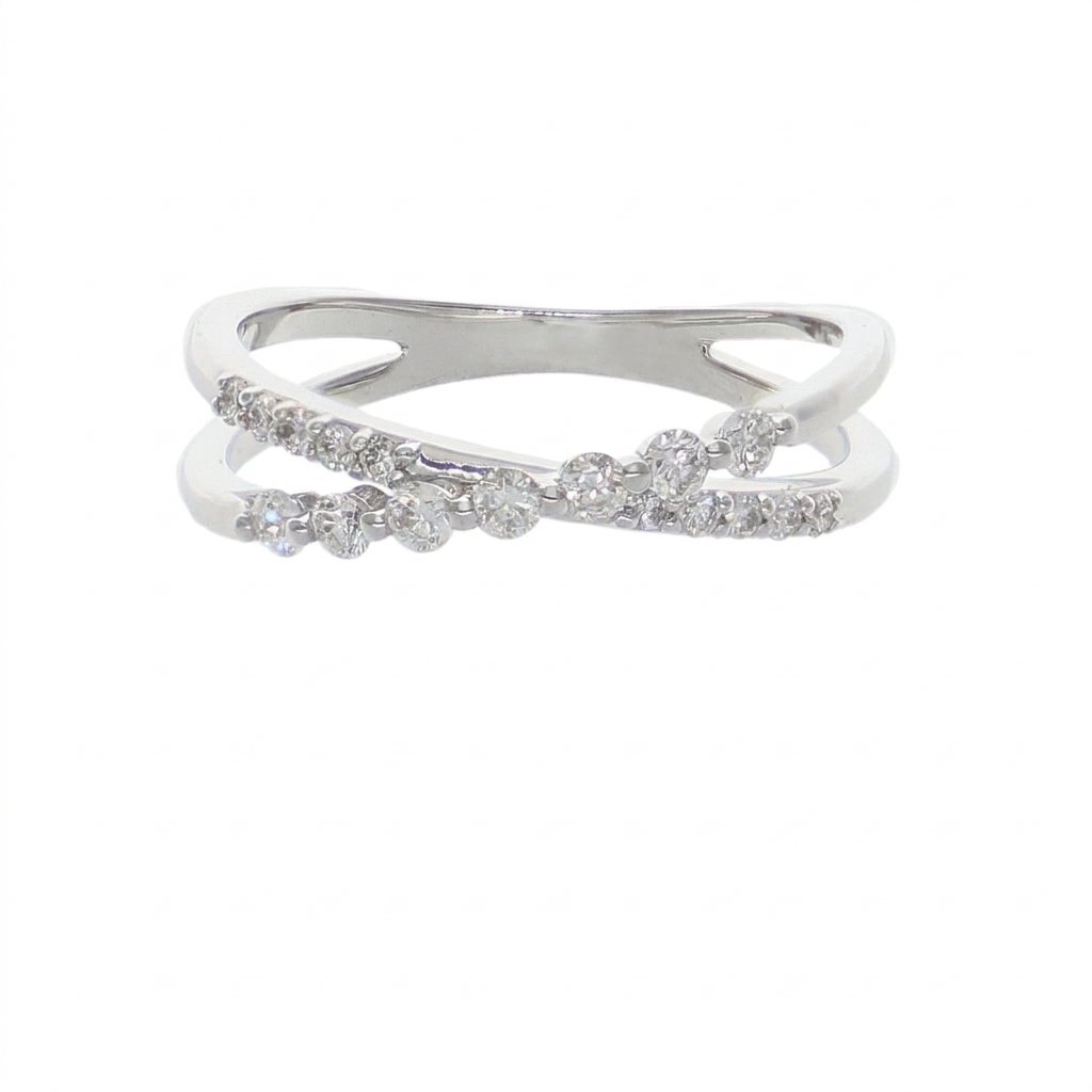 Anillo Oro Blanco 18K con Diamantes 0,32 ct | AN-14519