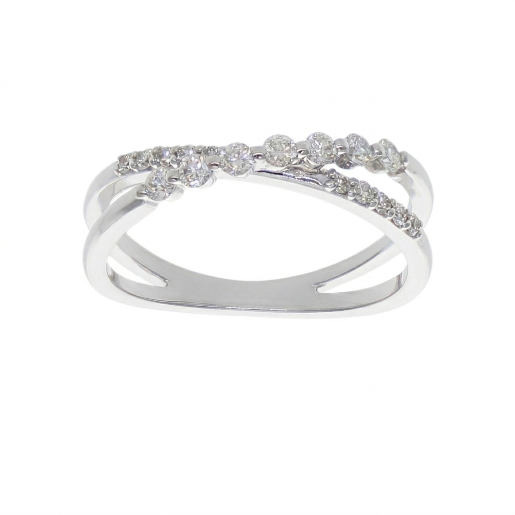 Anillo Oro Blanco 18K con Diamantes 0,32 ct | AN-14519