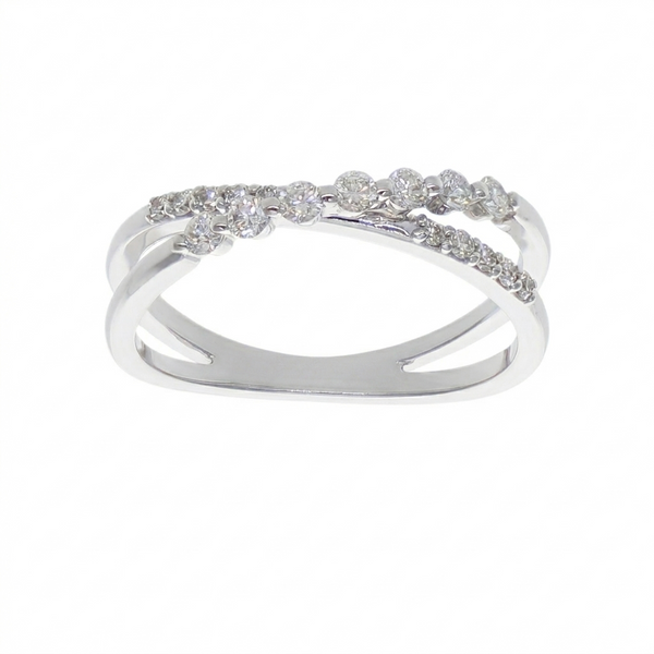 Anillo Oro Blanco 18K con Diamantes 0,32 ct | AN-14519