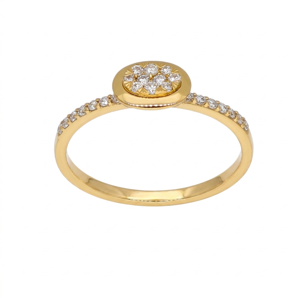 Anillo Oro Amarillo 18K con Diamantes corte Brillante AN-14522