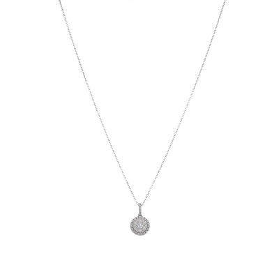 Collar Oro Blanco 18K y Diamantes 0,41 ct Halo| CO-14523