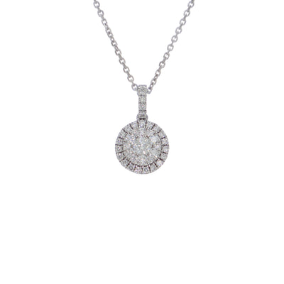 Collar Oro Blanco 18K y Diamantes 0,41 ct Halo| CO-14523