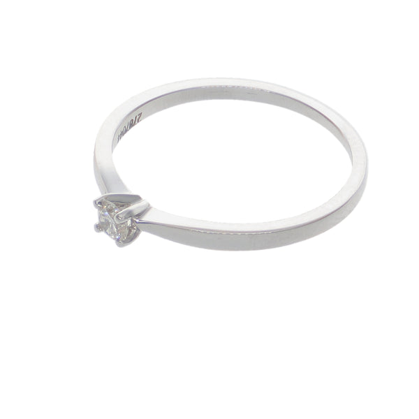 Anillo Solitario Oro Blanco 18K con Diamante 0,10 ct | AN-14527