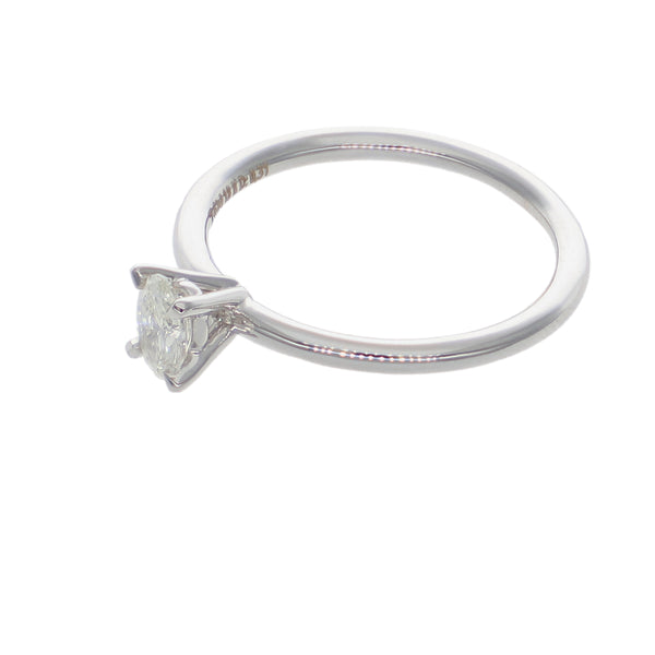 Anillo Solitario Oro Blanco 18K con Diamante Oval 0,31 ct | AN-14528
