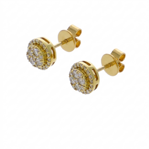 Aros Halo Oro Amarillo 18K con Diamantes 0,41 ct | AR-14529