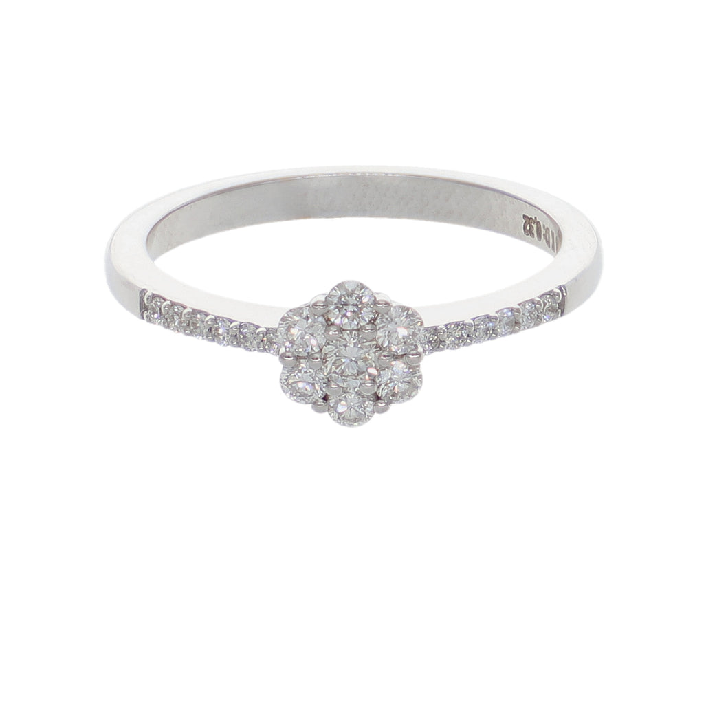 Anillo Oro Blanco 18K con Diamantes 0,32 ct | Roseta de Diamantes | AN-14530