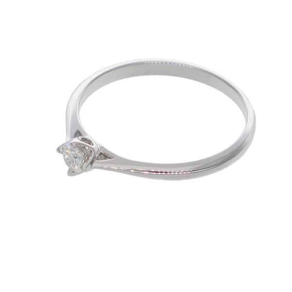 Anillo Solitario Oro Blanco 18K con Diamante 0,10 ct | AN-14532