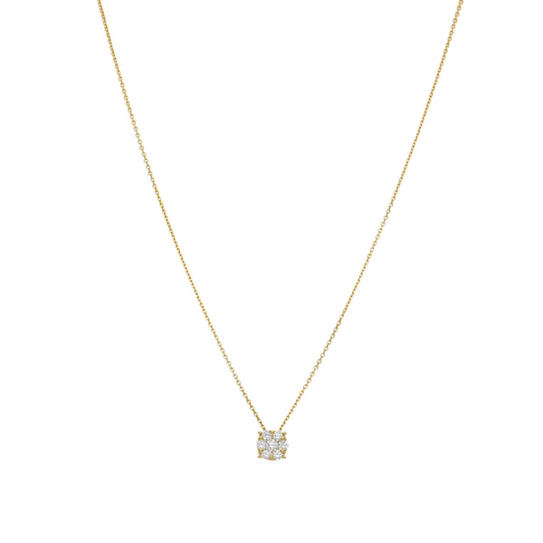 Collar Oro Amarillo 18K con Diamantes 0,31 ct Halo | CO-14534