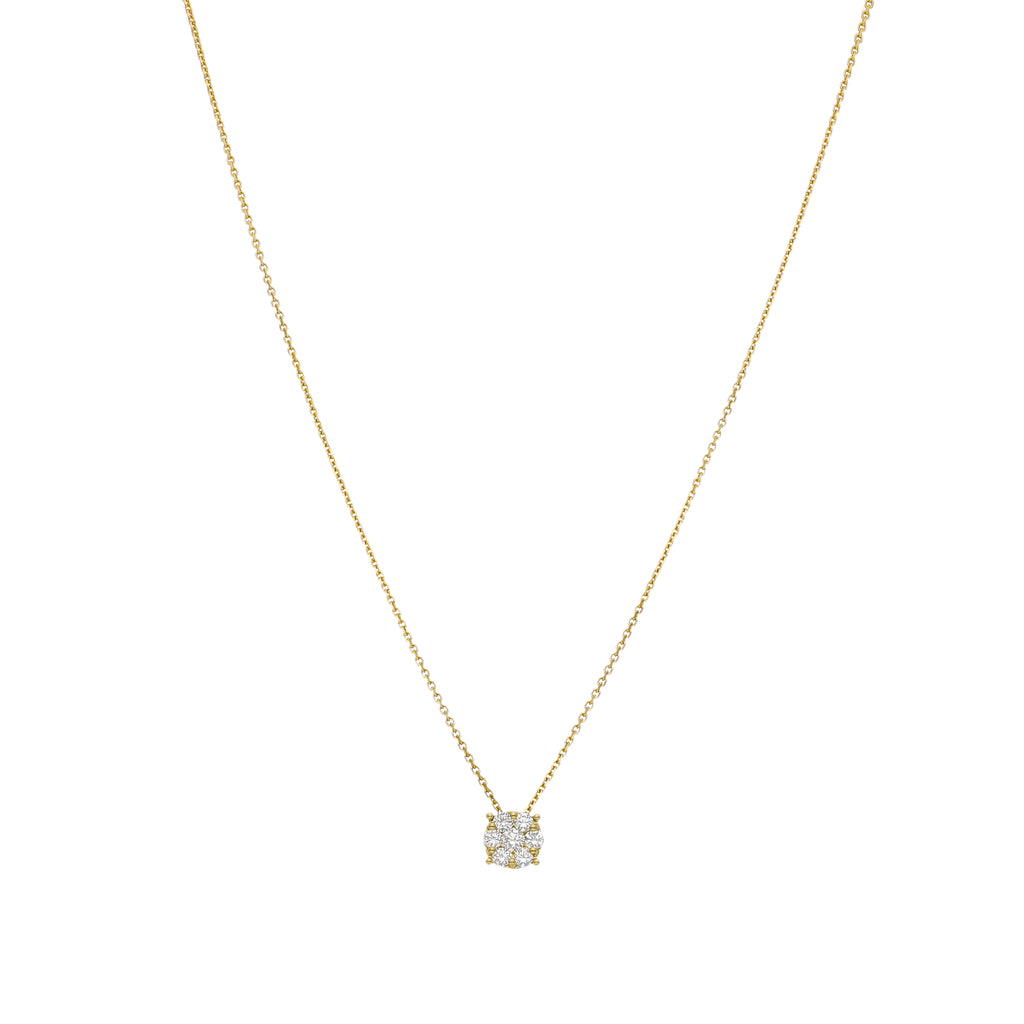 Collar Oro Amarillo 18K con Diamantes 0,31 ct Halo | CO-14534