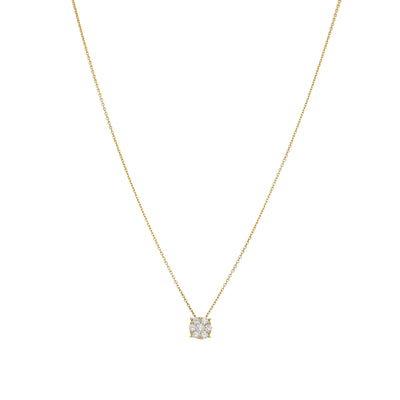 Collar Oro Amarillo 18K con Diamantes 0,31 ct Halo | CO-14534