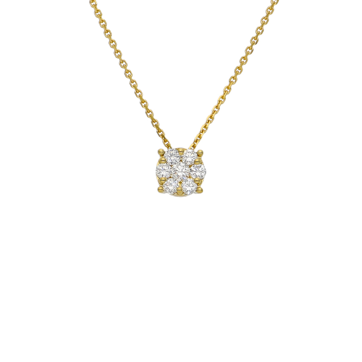 Collar Oro Amarillo 18K con Diamantes 0,31 ct Halo | CO-14534