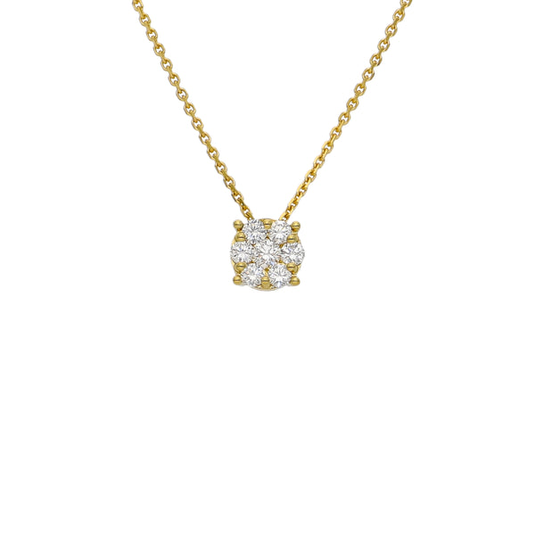 Collar Oro Amarillo 18K con Diamantes 0,31 ct Halo | CO-14534
