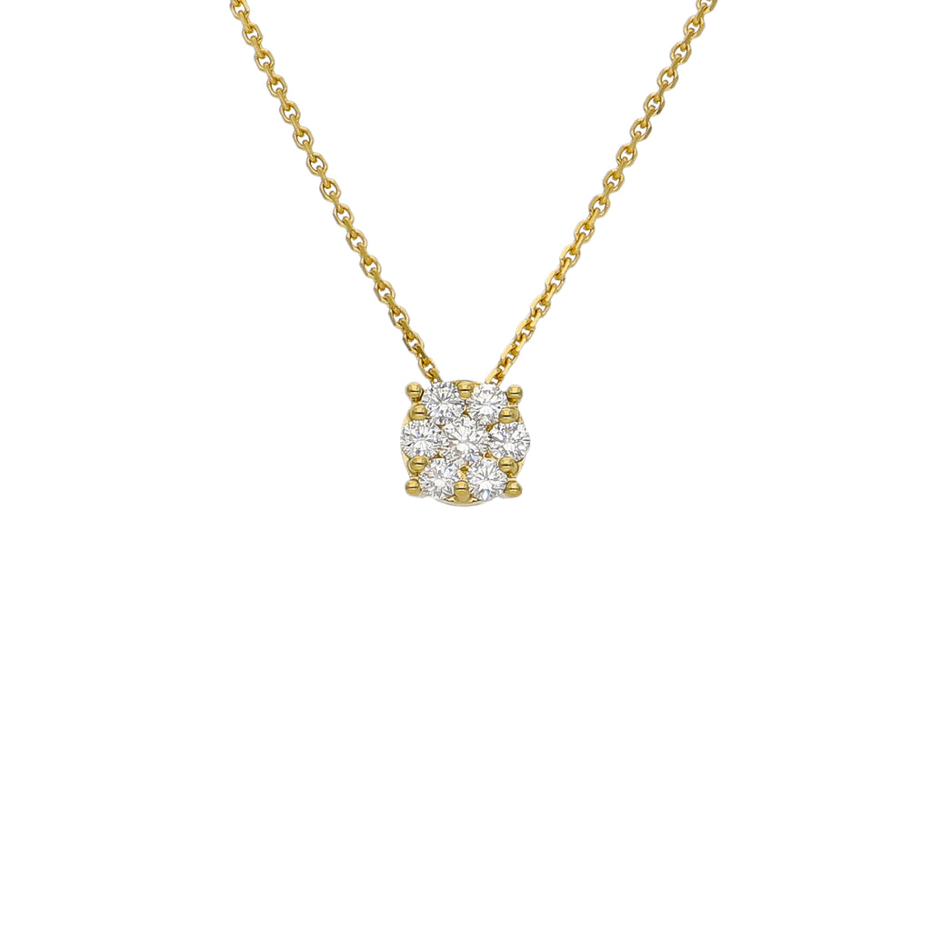 Collar Oro Amarillo 18K con Diamantes 0,31 ct Halo | CO-14534