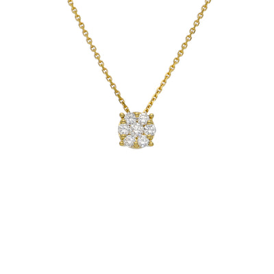Collar Oro Amarillo 18K con Diamantes 0,31 ct Halo | CO-14534