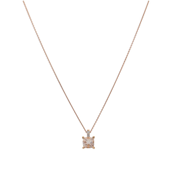 Collar Oro Rosa 18K con Morganita y Diamantes | CO-14535