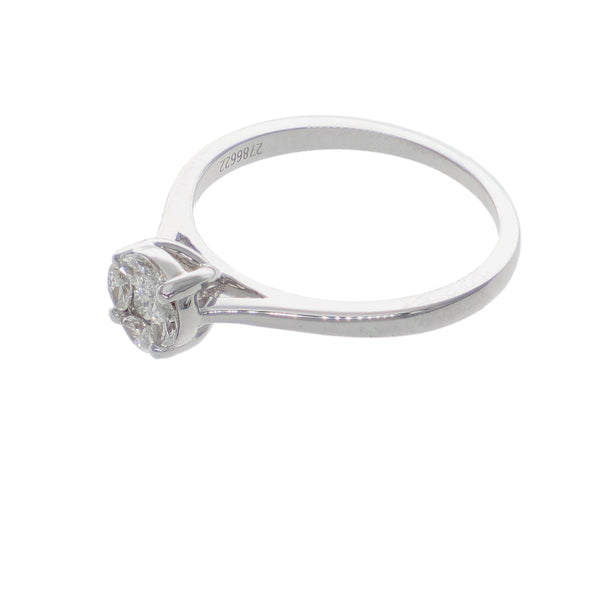 Anillo Halo Oro Blanco 18K con Diamantes 0,28 ct | AN-14537