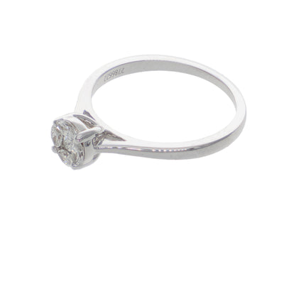 Anillo Halo Oro Blanco 18K con Diamantes 0,28 ct | AN-14537