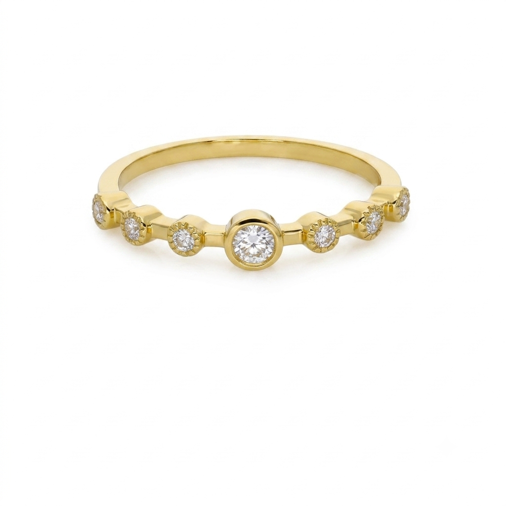 Anillo Oro Amarillo 18K con Diamantes 0,17 ct | AN-14546