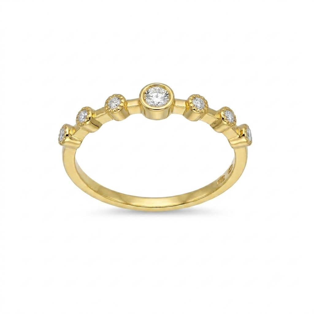 Anillo Oro Amarillo 18K con Diamantes 0,17 ct | AN-14546