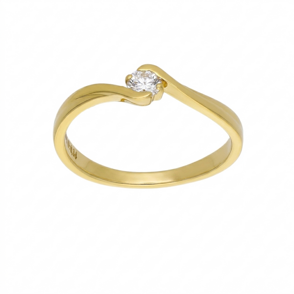 Anillo Oro Amarillo y Brillante Solitario AN-14547