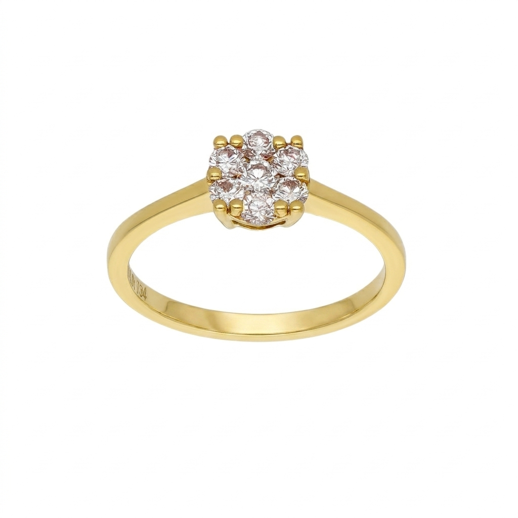 Anillo Oro Amarillo y Brillantes Halo AN-14548